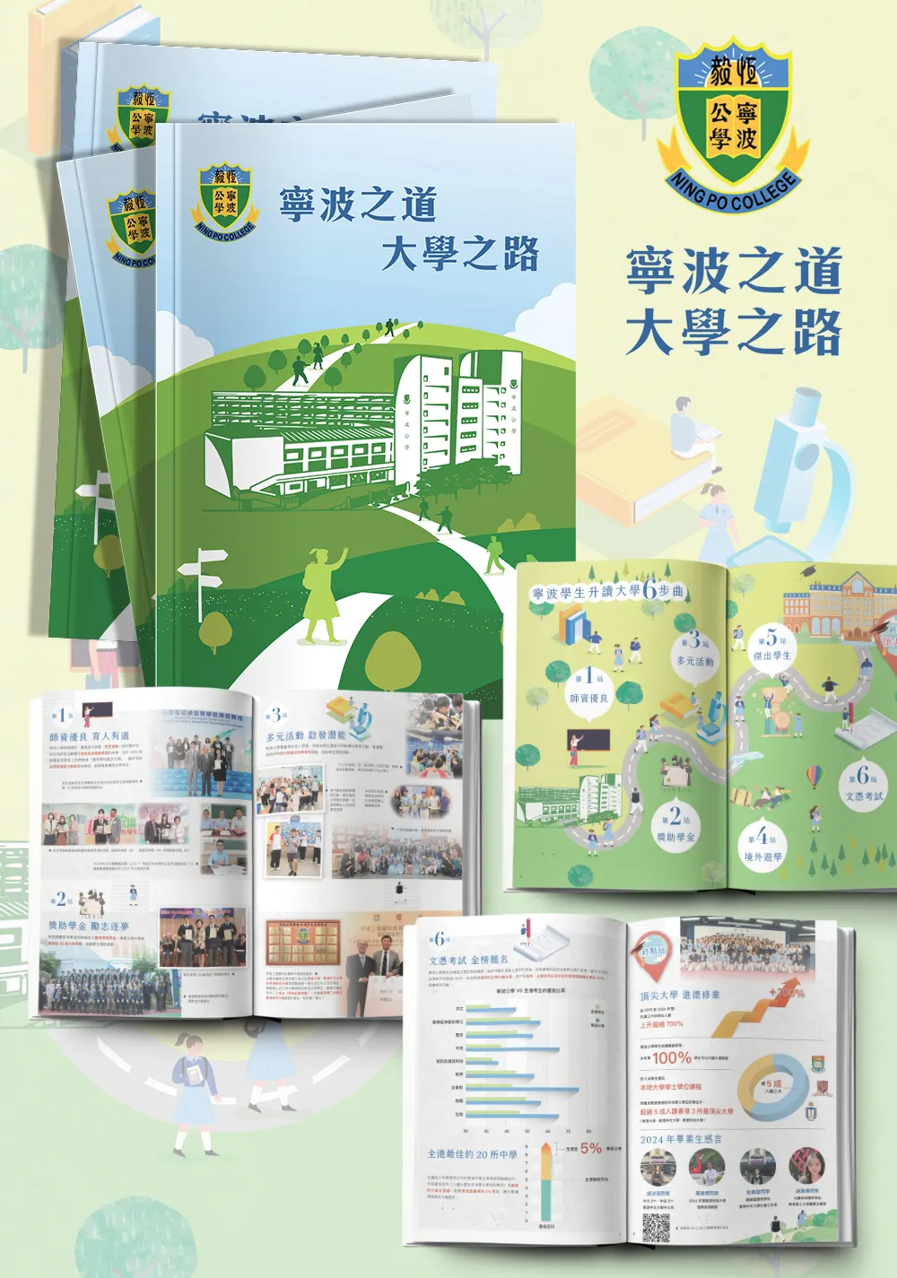 升學指南小冊子場景插畫