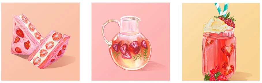 草莓午後・食物插畫